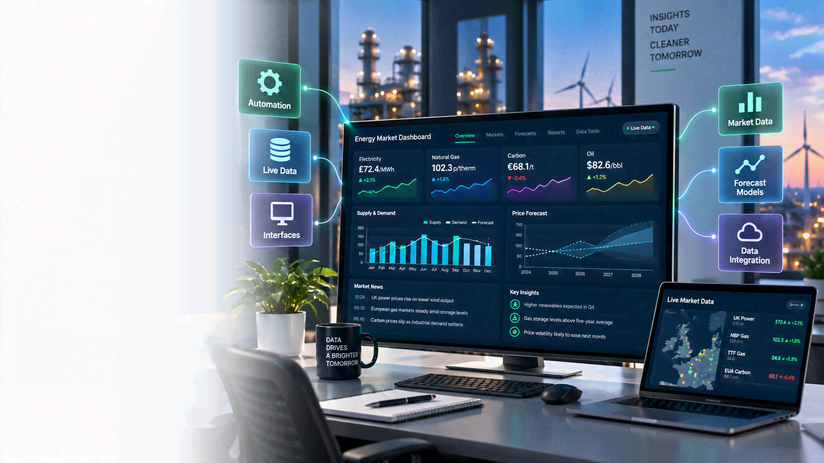 Energy data and market tools dashboard