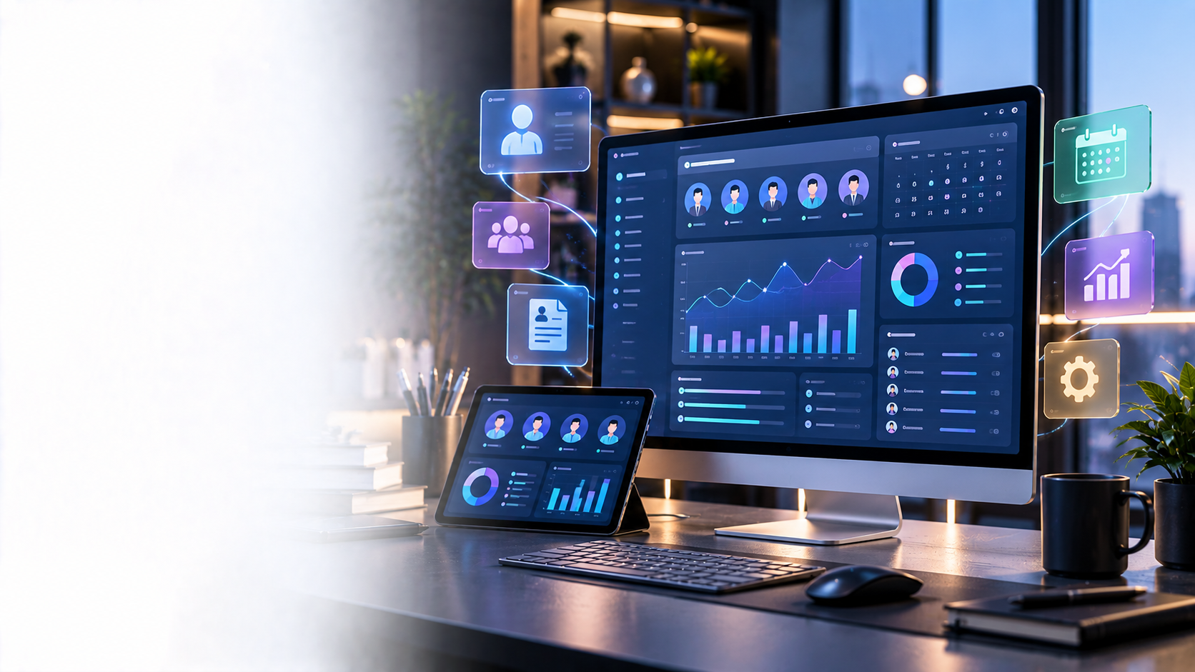 HR software dashboard for people and payroll workflows
